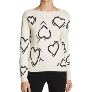 Max Mara Boatneck Intarsia Heart Sweater
